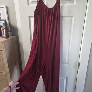 Women's Burgundy Jumpsuit